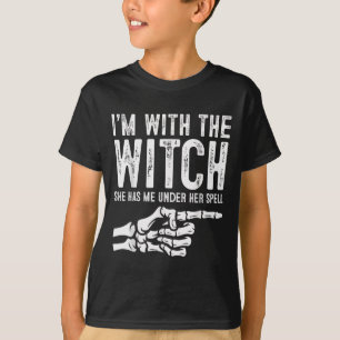 I'm With The Witch Funny Halloween Couple Costume  T-Shirt