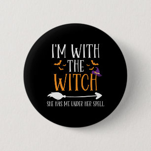 I'm With The Witch Funny Halloween Couples Costume 6 Cm Round Badge