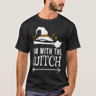 I'm With The Witch Halloween Couples Costume T-Shirt