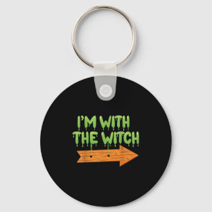 I'm With The Witch Halloween Couples Matching Soky Key Ring