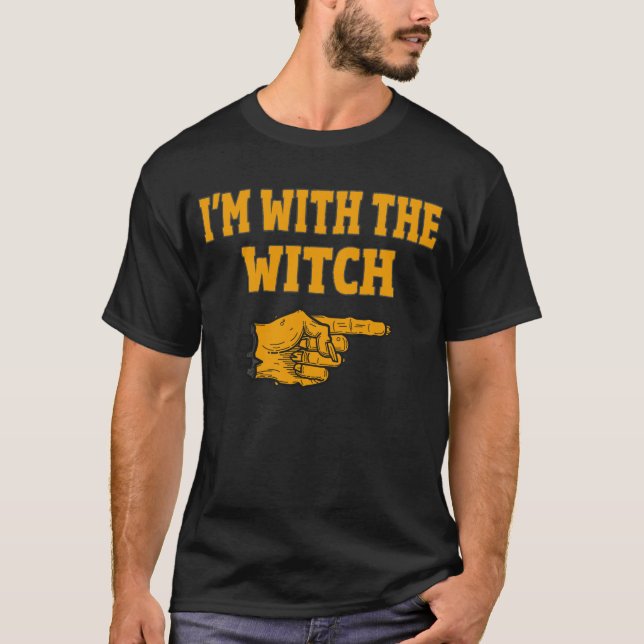 I'm With The Witch Matching Halloween Costume T-Shirt (Front)