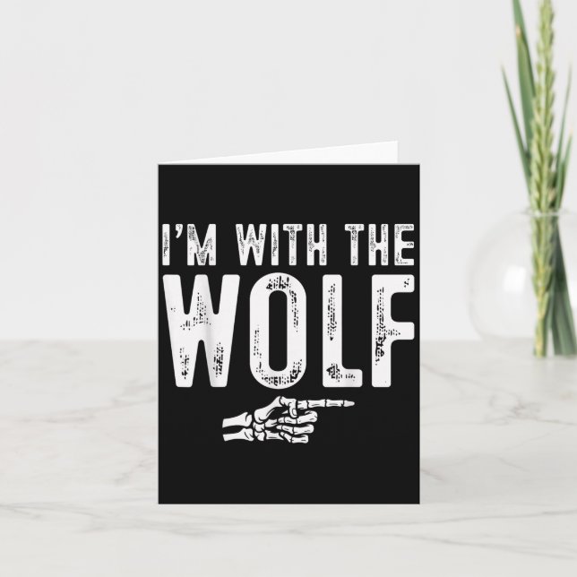 I'm With The Wolf Easy Costume Halloween Couples M Card (Front)