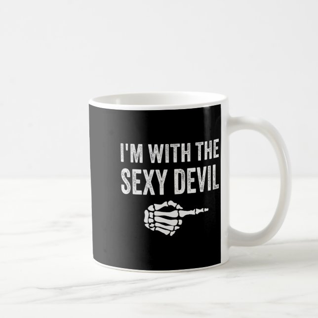 I'm With The Y Devil Halloween Couples Costume  Coffee Mug (Right)