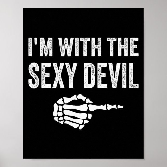 I'm With The Y Devil Halloween Couples Costume  Poster (Front)