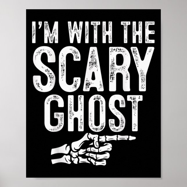 I'm With The Y Ghost Easy Costume Halloween Couple Poster (Front)