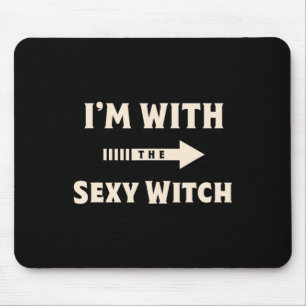 I'm With The Y Witch Halloween Costume Party Match Mouse Pad