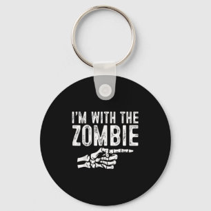 I'm With The Zombie Easy Costume Halloween Couples Key Ring