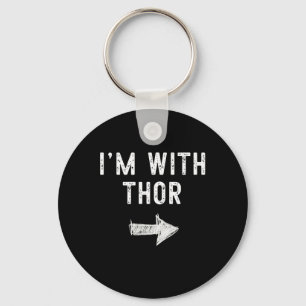 I'm With Thor Costume Halloween Matching Couple Key Ring
