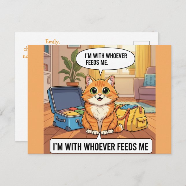 Im With Whorever Feared Me Cat Card Divorce (Front/Back)