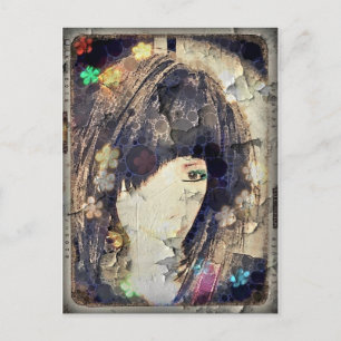 I'm with Wig Floral Postcard