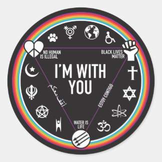 I'm With You activist gear. Proceeds to the ACLU! Classic Round Sticker