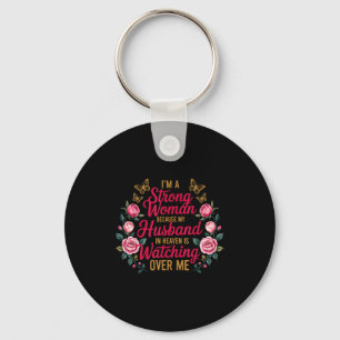 I'm Woman Strong Butterfly Memorial Husband Widow Key Ring