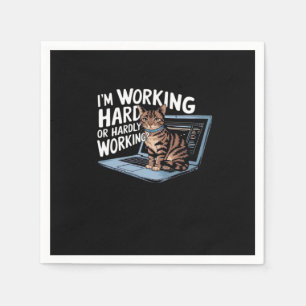 I'm Working Hard Or Hardly Working Baseball ¾ Slee Napkin
