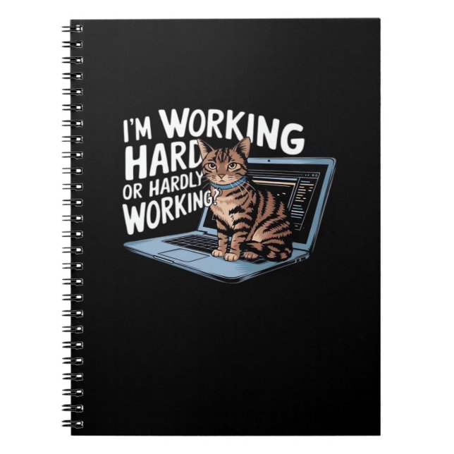 I'm Working Hard Or Hardly Working Baseball ¾ Slee Notebook (Front)