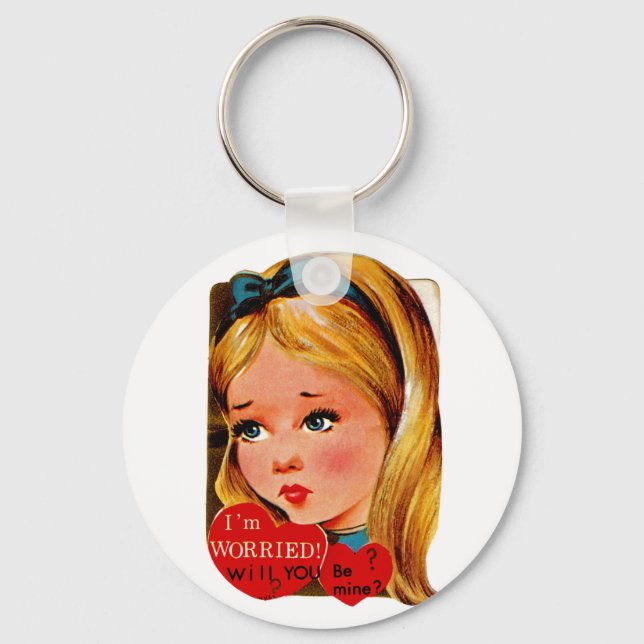 I'm Worried...will you be mine? Key Ring (Front)