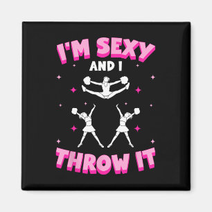 Im Y And I Throw It Cheerleading Cheerleader Magnet