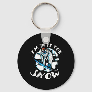 I'm Yeti For Snow Bigfoot Sasquatch Snowboarding S Key Ring