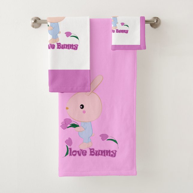 I'm your favourite Bunny Bath Towel Set (Insitu)