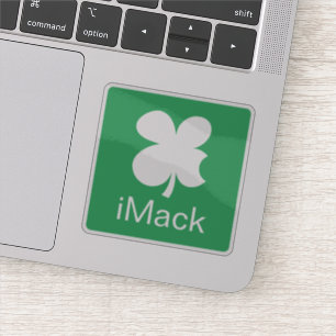 iMack funny lucky clover laptop sticker