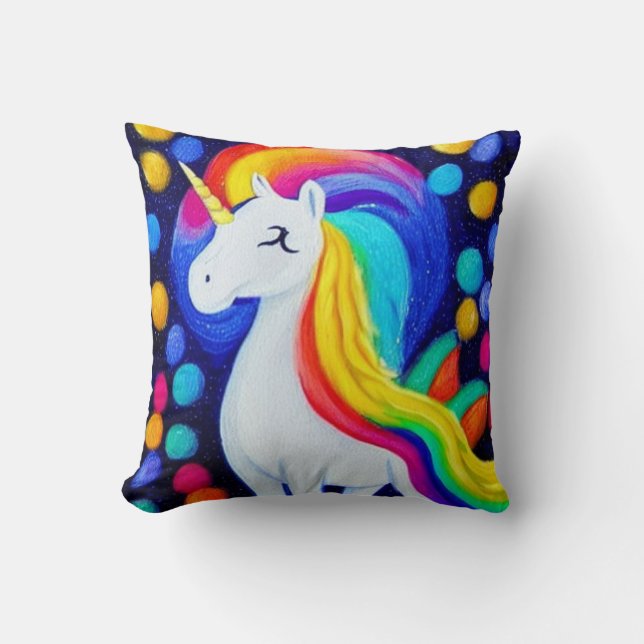  Image: colorful unicorn Cushion (Front)
