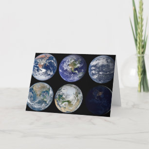 Image Comparison Of Iconic Views Of Planet Earth. Card