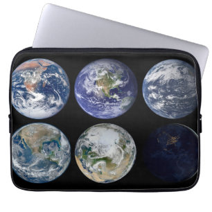 Image Comparison Of Iconic Views Of Planet Earth. Laptop Sleeve
