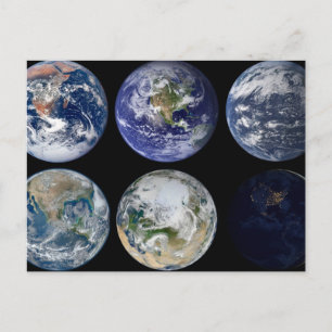 Image Comparison Of Iconic Views Of Planet Earth. Postcard