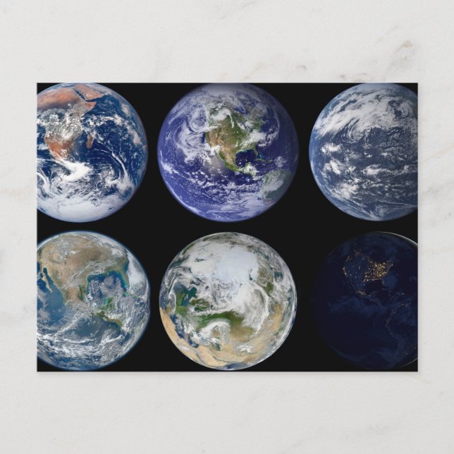 Image Comparison Of Iconic Views Of Planet Earth. Postcard (Front)