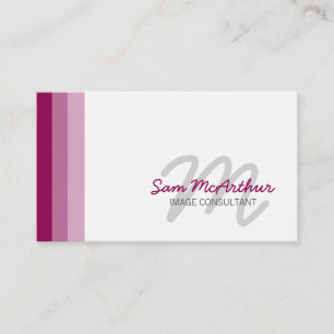 Image Consultant Beauty Colour Cursive Monogram Business Card