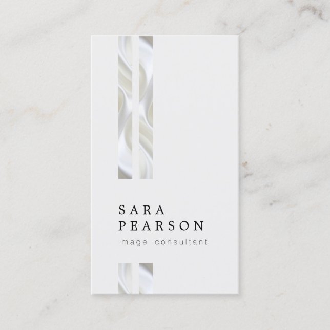 Image Consultant Double Faux Silver Business Card (Front)