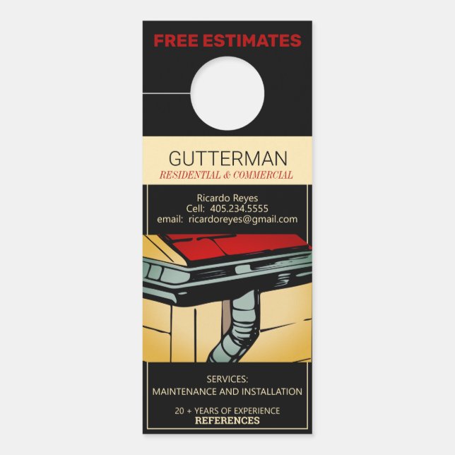 Image Gutter Service II Free Estimate Reference Door Hanger (Front)