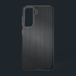 Image of a Grey Brushed Aluminium texture Samsung Galaxy Case<br><div class="desc">Image of a dark-grey brushed aluminium metallic look texture. Simple and elegant design. Available on other products. Optional name/ monogram.</div>