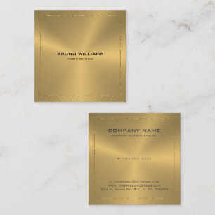 Image of a metallic gold shine border square business card
