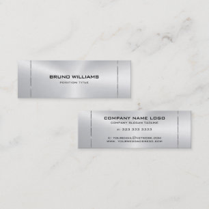 Image of a metallic silver Shiny stroke accent 2 Mini Business Card