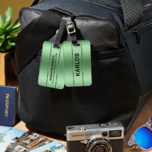 Image of a Shiny Metallic Green Luggage Tag