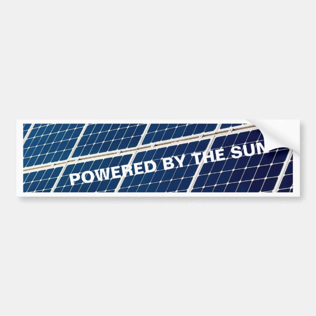 Image of a solar power panel funny bumper sticker (Front)
