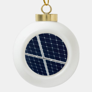 Image of a solar power panel funny ceramic ball christmas ornament
