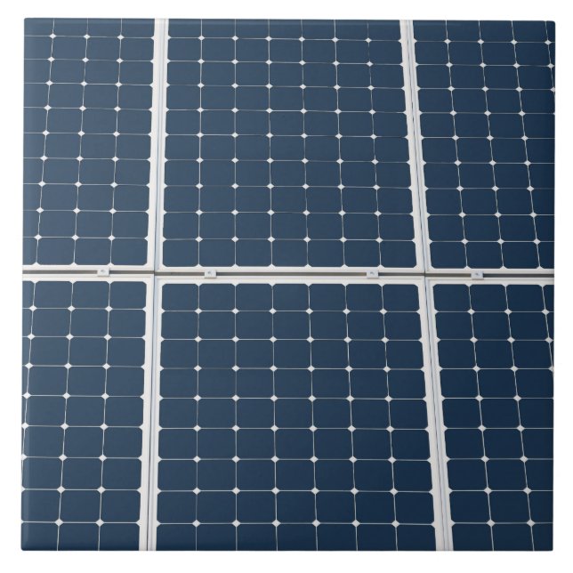 Image of a solar power panel funny ceramic tile (Front)