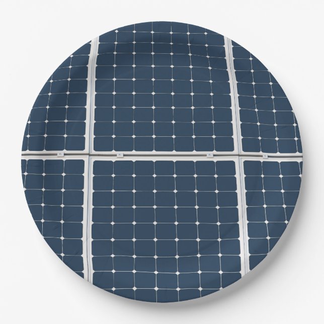 Image of a solar power panel funny paper plate (Front)