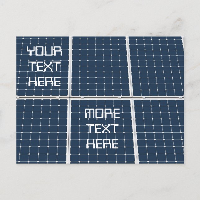 Image of a solar power panel funny postcard (Front)