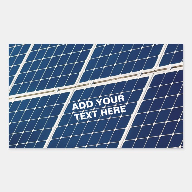Image of a solar power panel funny rectangular sticker (Front)