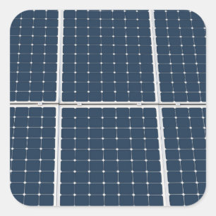 Image of a solar power panel funny square sticker