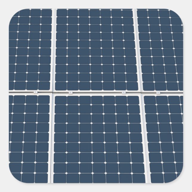 Image of a solar power panel funny square sticker (Front)