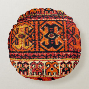 Image of a vintage carpet. Impressive texture Round Cushion