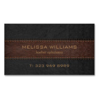 Image of black and brown stitched leather