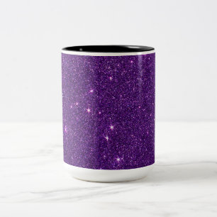 Image of Bright Purple Glitter Two-Tone Coffee Mug