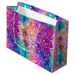 Image of disco faux glitter large gift bag
