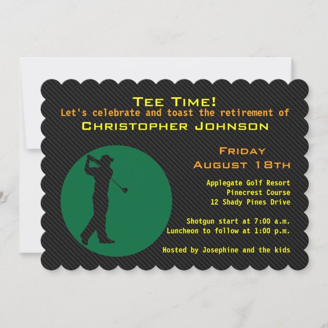 Image of golfer Retirement Party Invitation (Front)