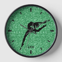 Image of green glitter black silhouette dancer