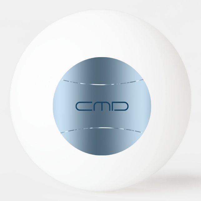 Image Of Metallic Blue - Stainless Steel Look Ping Pong Ball (Front)
